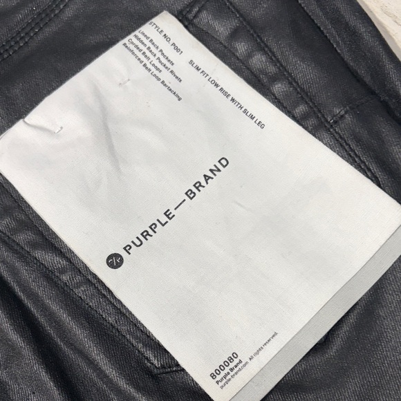 Purple Brand Coated Sleek Black Skinny Jeans for Men Size 31 NWT - Picture 4 of 14